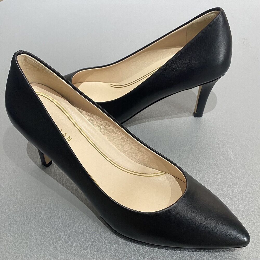 Cole Haan Grand Ambition Black Leather Pumps Heels Women's Size 9 B 75mm/3”
